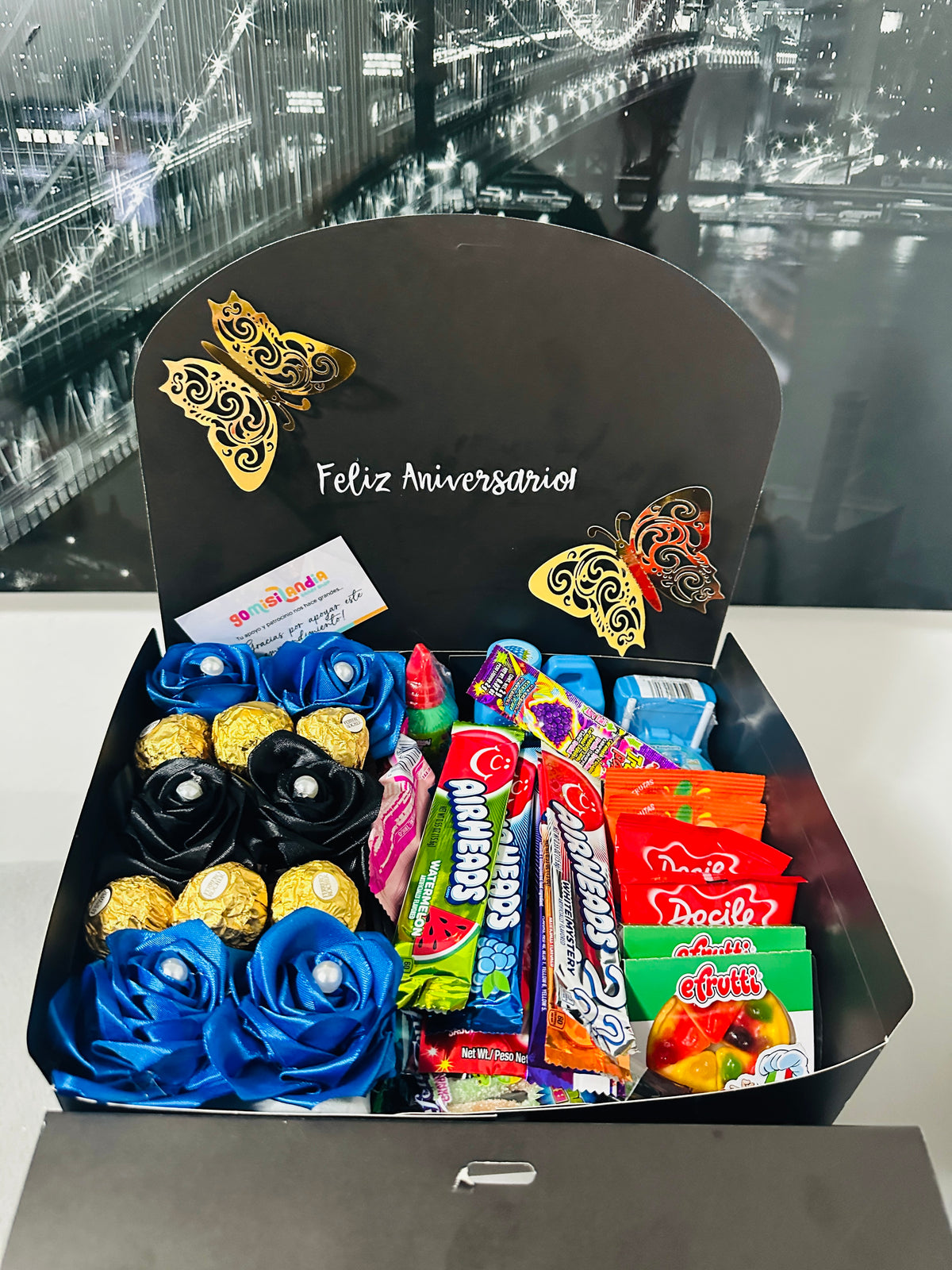CAJAS CON ROSA DE ANIVERSARIO #2